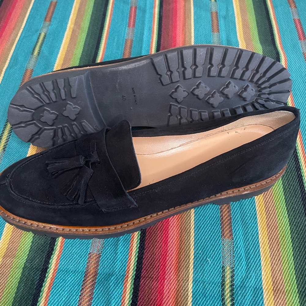 Suede tassel loafers